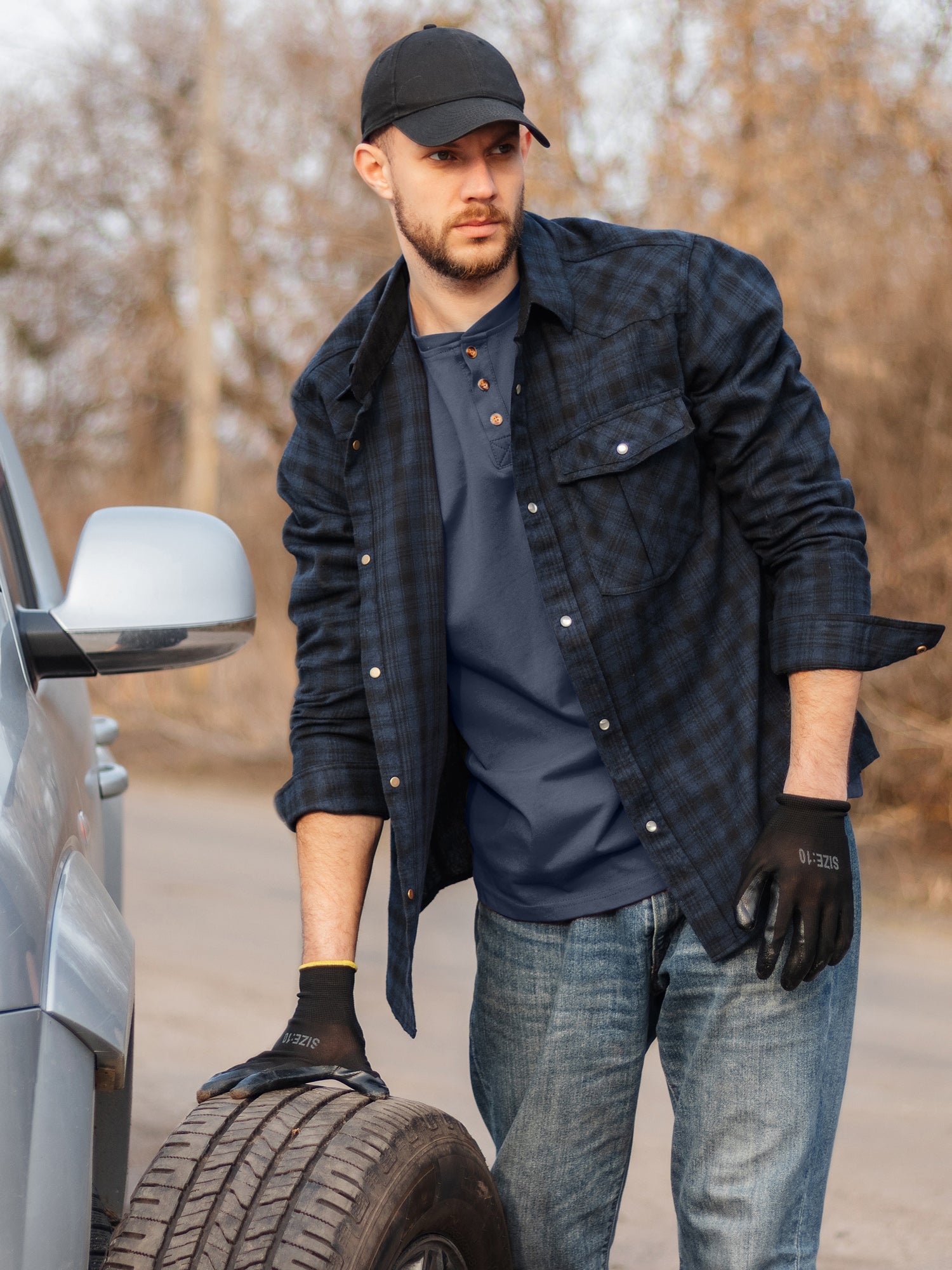 Mr.Stream Men's Flannel Long Sleeve Plaid Pearl Snap Shirts