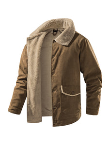 Mr.Stream Men's Fleece Sherpa Lined Corduroy Button Jackets