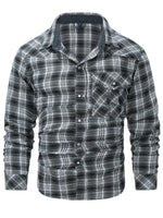 Load image into Gallery viewer, Mr.Stream Men&#39;s Flannel Long Sleeve Plaid Pearl Snap Shirts
