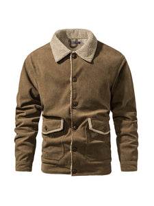 Mr.Stream Men's Fleece Sherpa Lined Corduroy Button Jackets