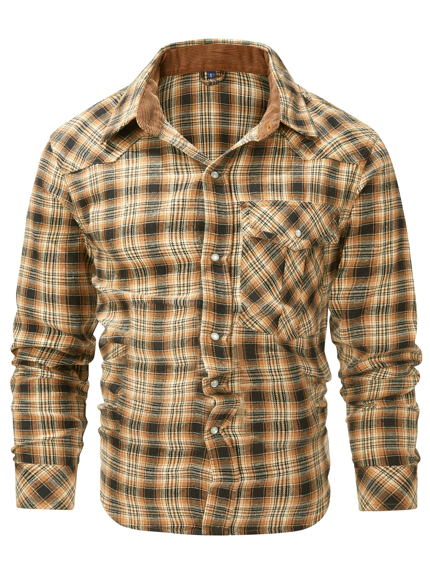 Mr.Stream Men's Flannel Long Sleeve Plaid Pearl Snap Shirts