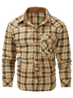 Load image into Gallery viewer, Mr.Stream Men&#39;s Flannel Long Sleeve Plaid Pearl Snap Shirts
