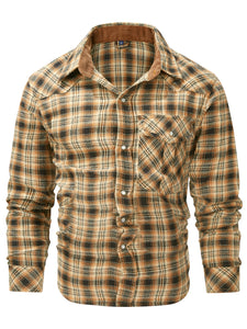 Mr.Stream Men's Flannel Long Sleeve Plaid Pearl Snap Shirts