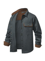 Load image into Gallery viewer, Mr.Stream Men&#39;s Washed Cotton Two Pockets Snap Button Up Twill Shirt
