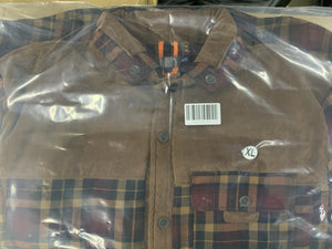 Mr.Stream Men's Corduroy Plaid Shirt Jacket