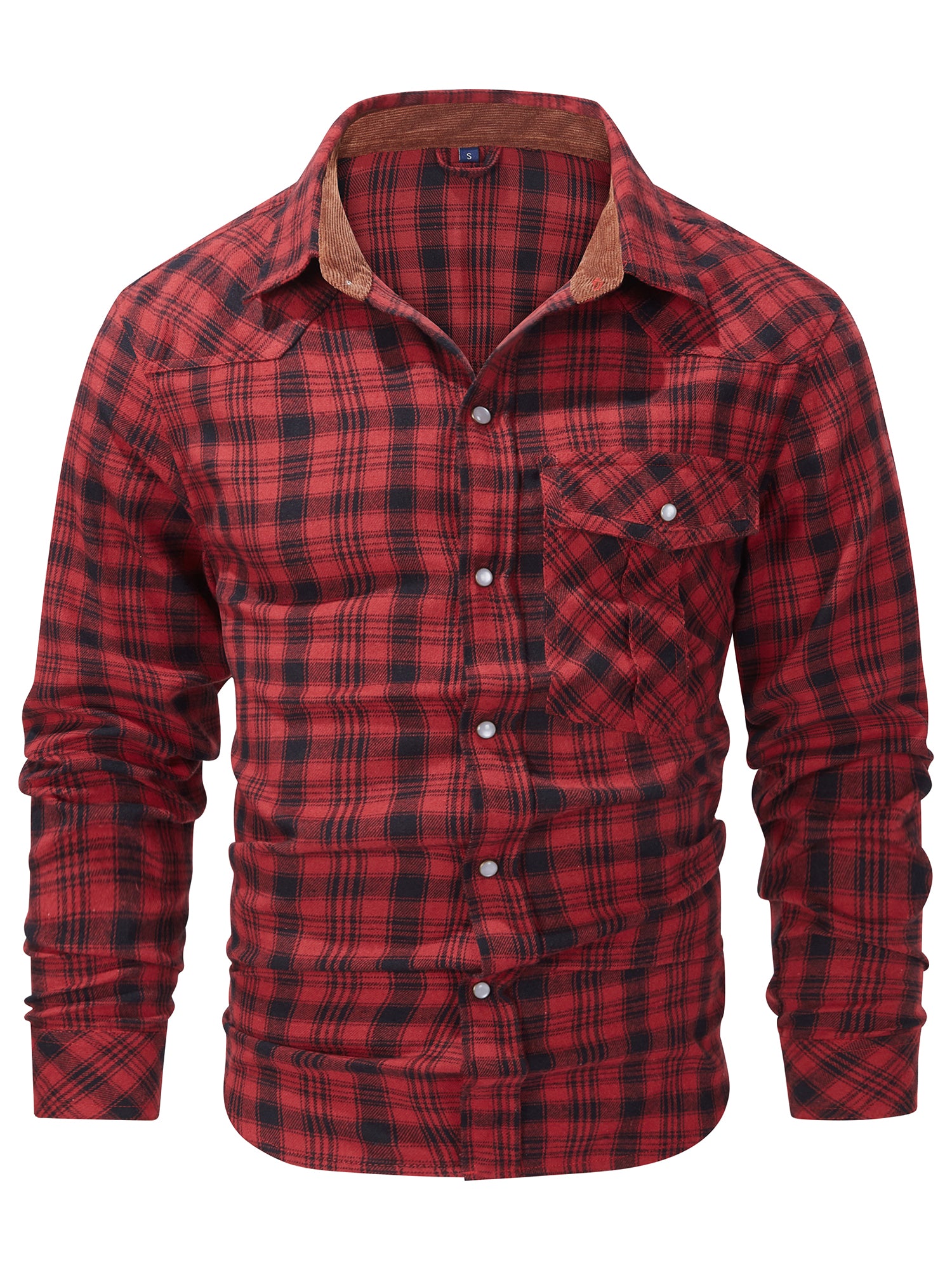 Mr.Stream Men's Flannel Long Sleeve Plaid Pearl Snap Shirts