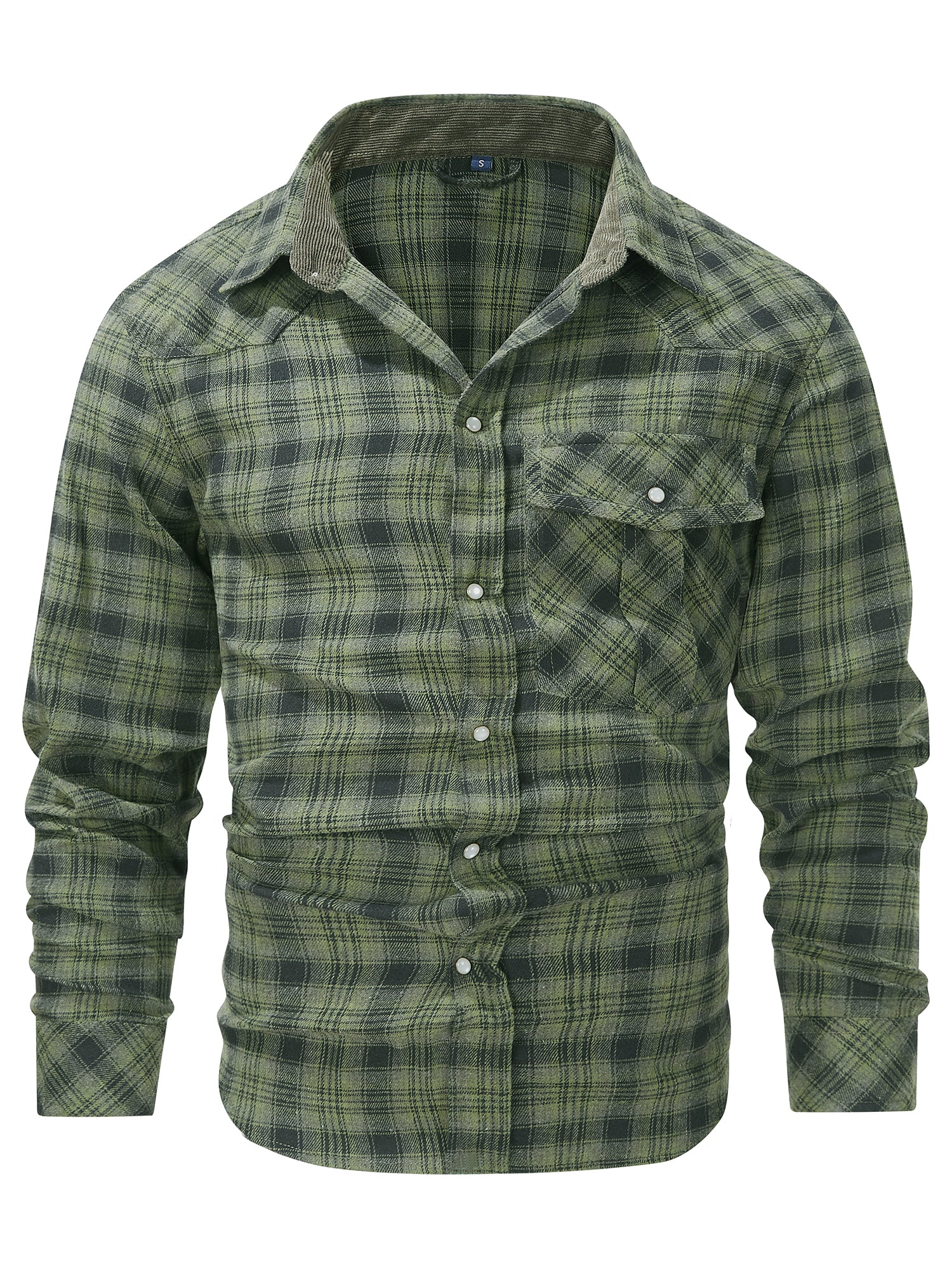 Mr.Stream Men's Flannel Long Sleeve Plaid Pearl Snap Shirts