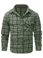 Load image into Gallery viewer, Mr.Stream Men&#39;s Flannel Long Sleeve Plaid Pearl Snap Shirts
