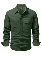 Load image into Gallery viewer, Mr.Stream Men&#39;s Washed Cotton Two Pockets Snap Button Up Twill Shirt
