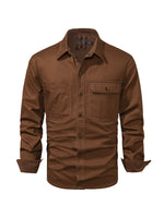 Load image into Gallery viewer, Mr.Stream Men&#39;s Washed Cotton Two Pockets Snap Button Up Twill Shirt
