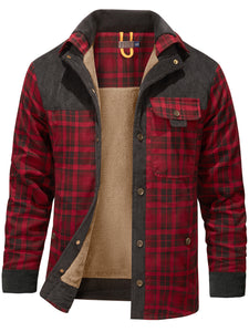 Mr.Stream Men's Plaid Flannel Sherpa Lined Fleece Shirt Jackets