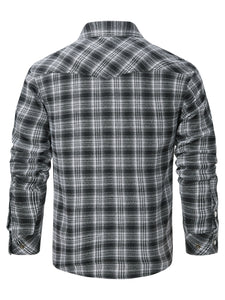 Mr.Stream Men's Flannel Long Sleeve Plaid Pearl Snap Shirts