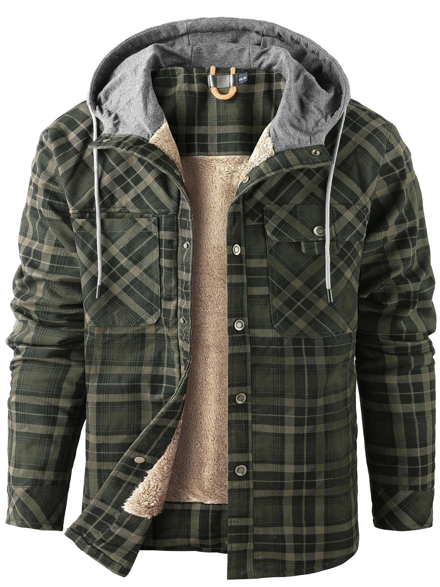 Mr.Stream Men's Hooded Plaid Flannel Sherpa Lined Fleece Jackets