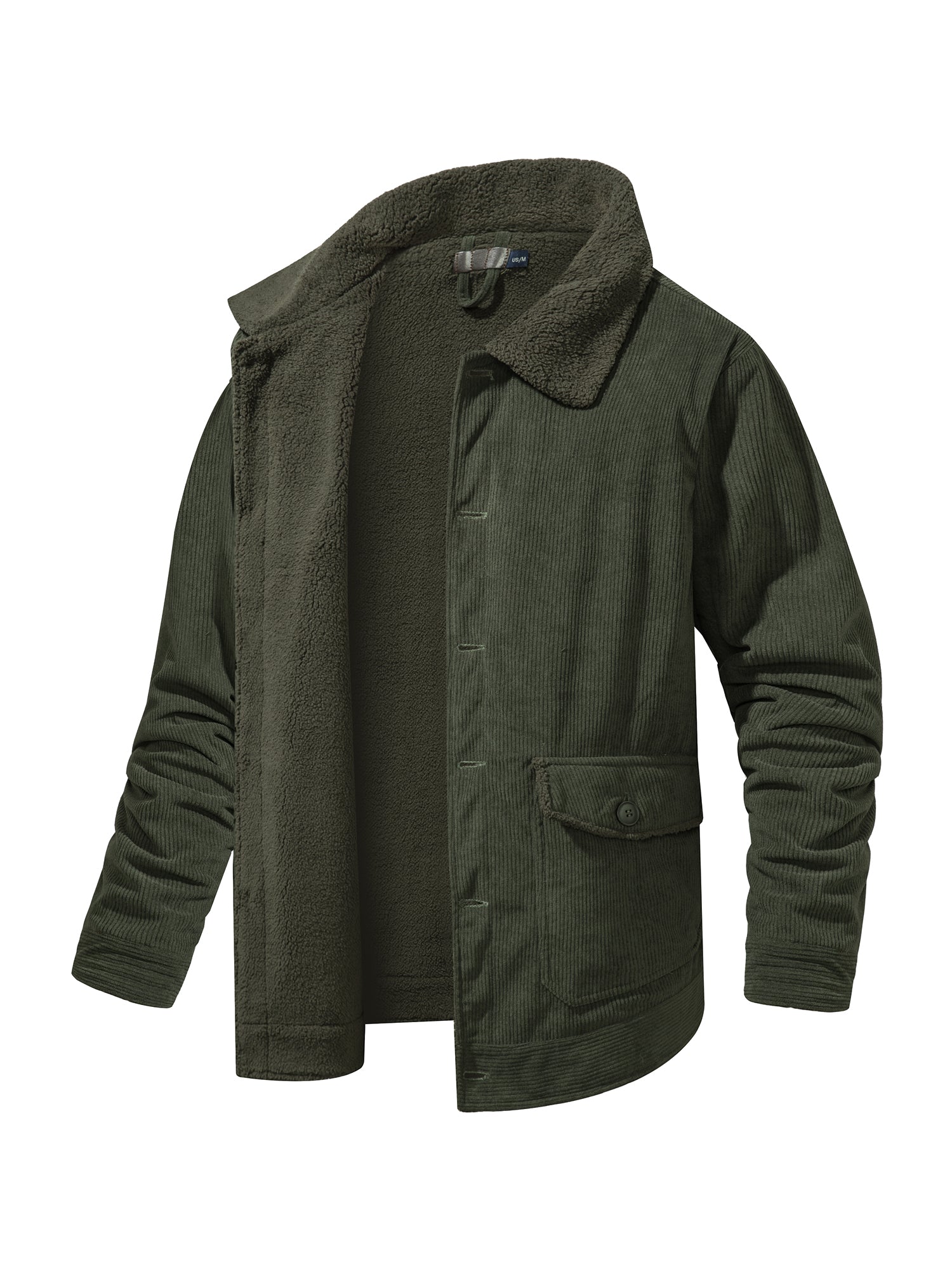 Mr.Stream Men's Fleece Sherpa Lined Corduroy Button Jackets