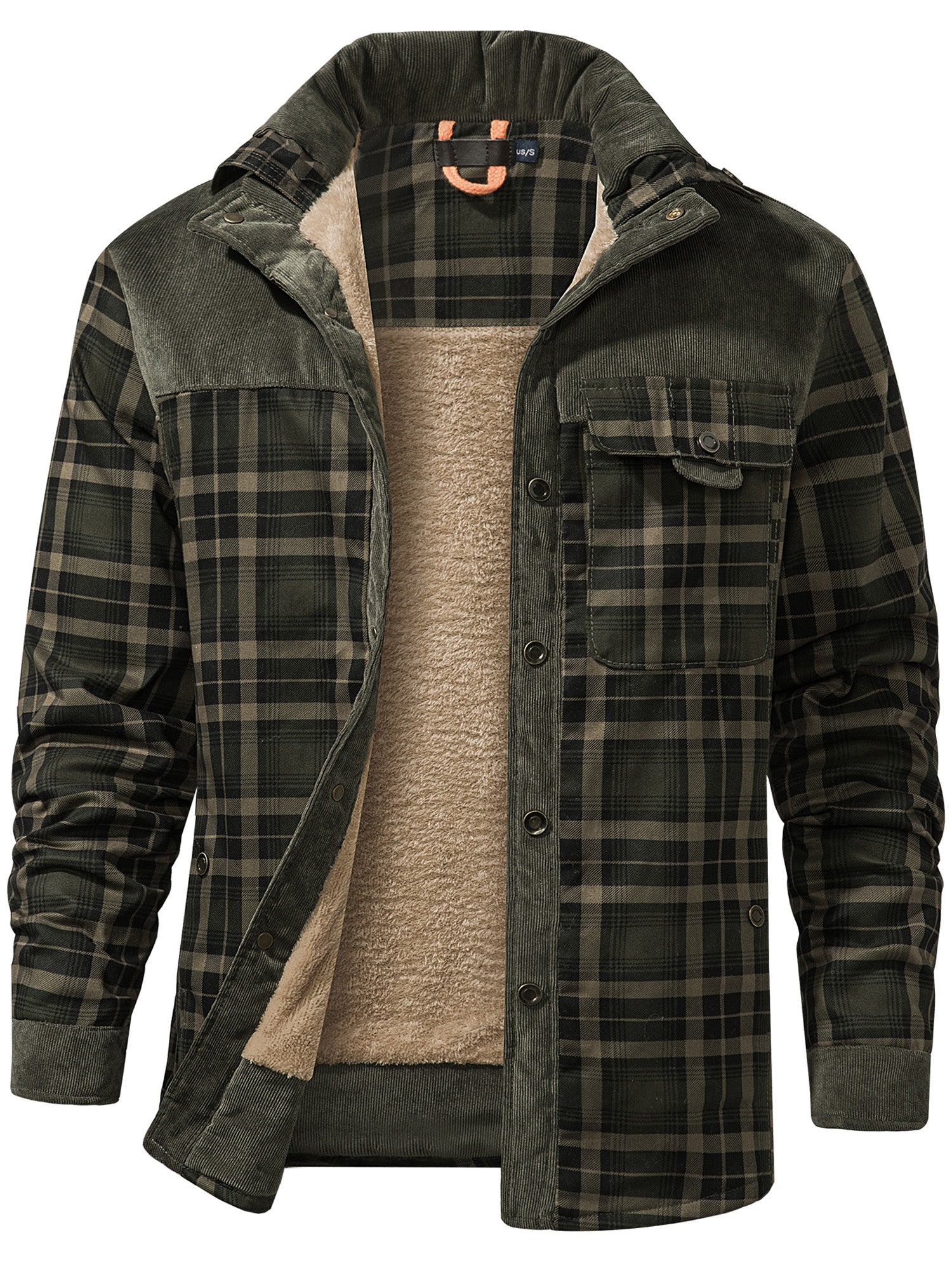 Mr.Stream Men's Plaid Flannel Sherpa Lined Fleece Shirt Jackets