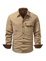 Load image into Gallery viewer, Mr.Stream Men&#39;s Washed Cotton Two Pockets Snap Button Up Twill Shirt
