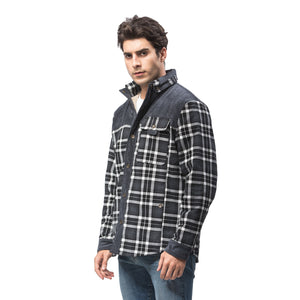 Mr.Stream Men's Corduroy Plaid Shirt Jacket