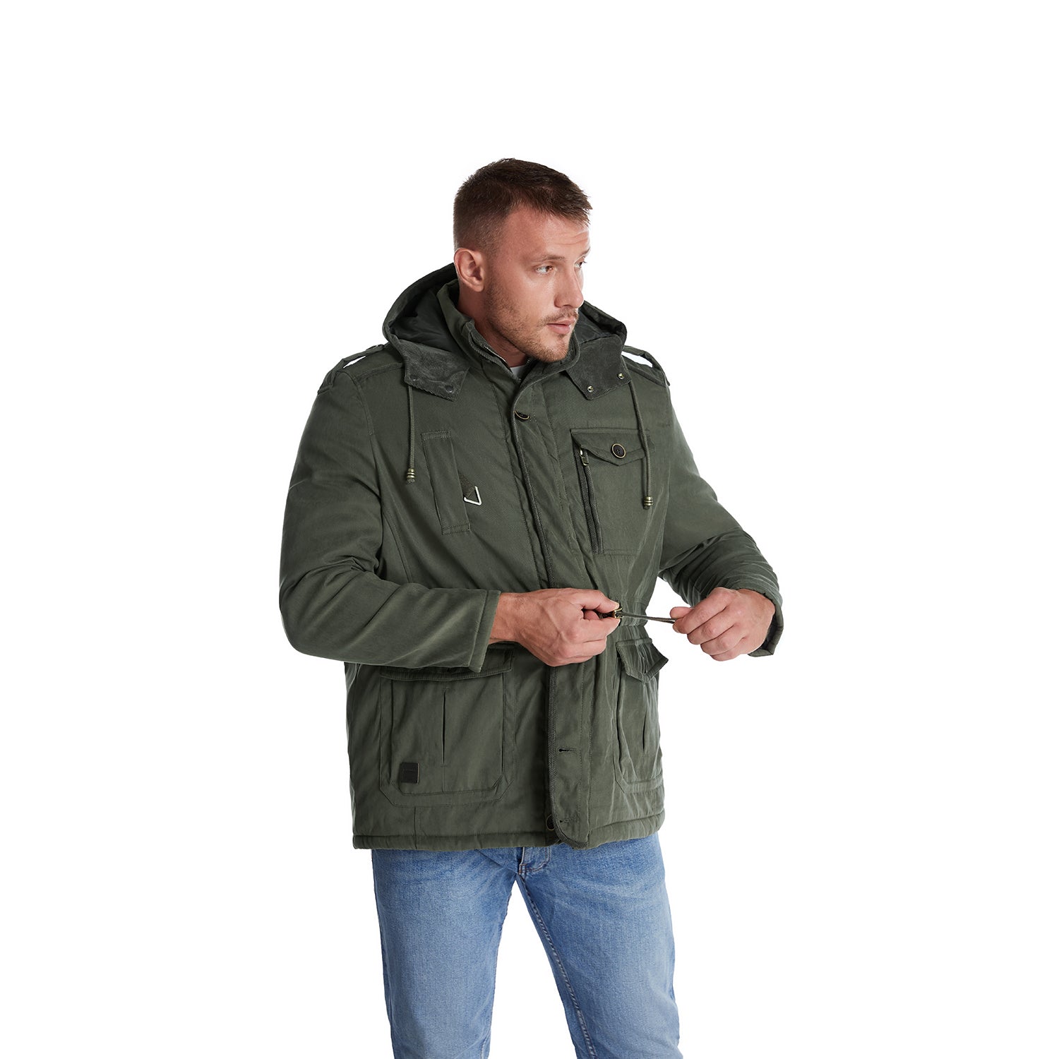 Mr.Stream Men's Hooded Sherpa Lined Fleece Jacket