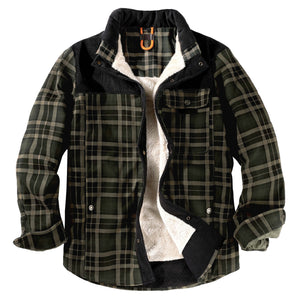 Mr.Stream Men's Corduroy Plaid Shirt Jacket