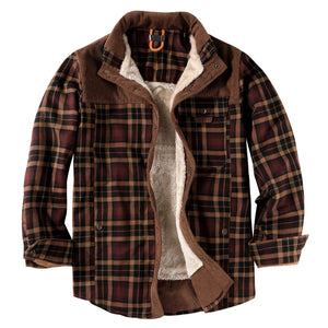 Mr.Stream Men's Corduroy Plaid Shirt Jacket