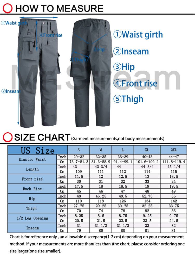 Mr.Stream Men's Rip Stop Tactical Uniform BDU Pants