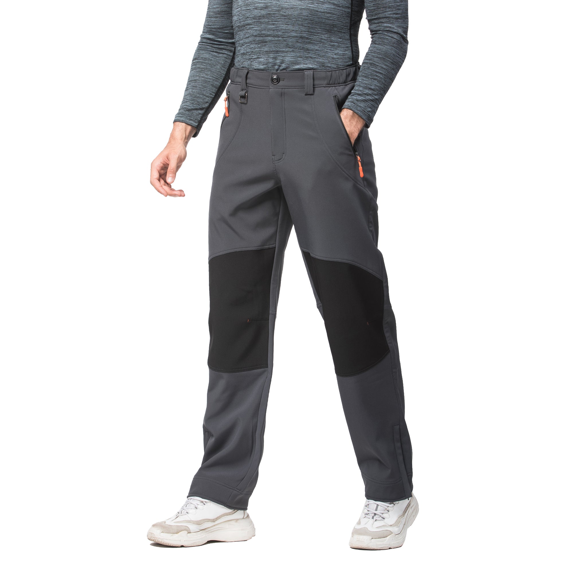 Water Repellent Half Zip Hiking Pants with Fleece