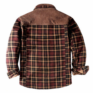 Mr.Stream Men's Corduroy Plaid Shirt Jacket