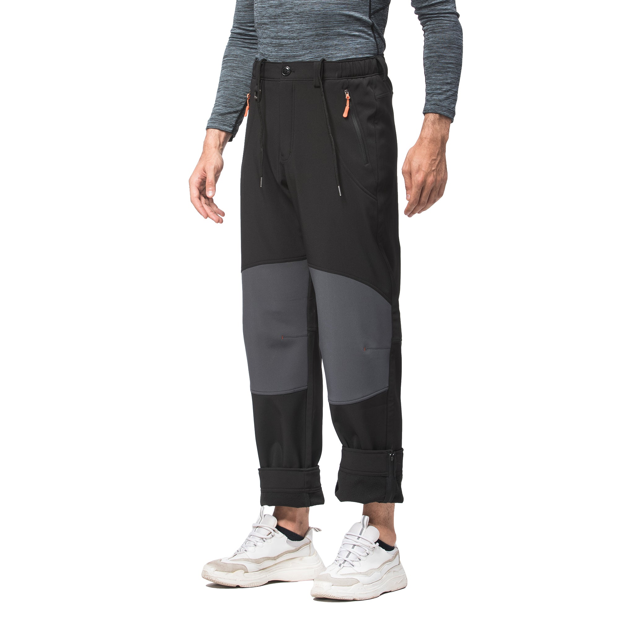 Water Repellent Half Zip Hiking Pants with Fleece