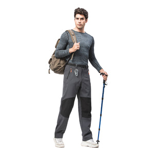 Water Repellent Half Zip Hiking Pants with Fleece